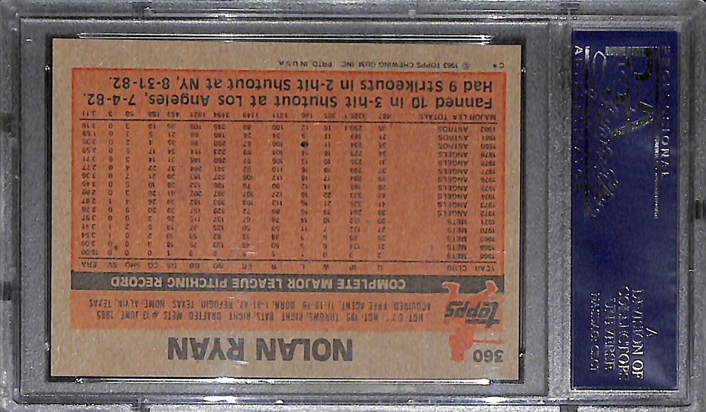 GEM MINT 1983 Topps Nolan Ryan #360 Graded PSA 10! 
