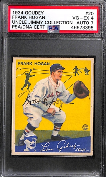 1934 Goudey Frank Hogan #20 PSA 4 (Autograph Grade 7) - Pop 2 - Highest Grade of Only 3 PSA Examples - (d. 1967)