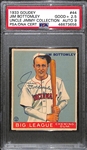 1933 Goudey Jim Bottomley #44 PSA 2.5 (Autograph Grade 9) - Only 7 PSA/DNA Exist w. Only 3 Graded Higher! (d. 1959) 