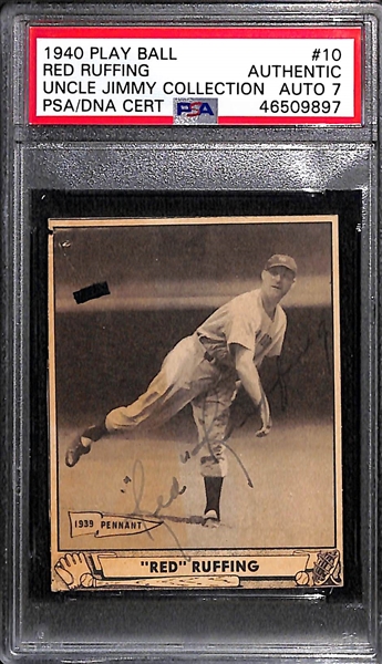 1940 Play Ball Red Ruffing #10 PSA Authentic (Autograph Grade 7) - Only 5 Authentic PSA Examples Exist - (d. 1986) 