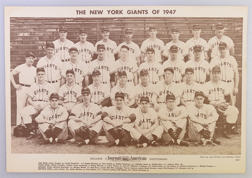 1947 American Journal 12x18 Photos of NY Giants & Brooklyn Dodgers (NL Champs!)