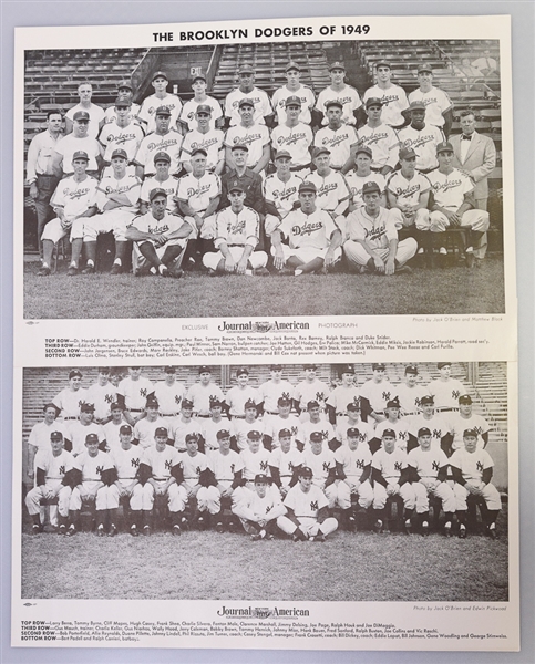 1949 American Journal 12x18 Photos of NY Yankees & Brooklyn Dodgers (AL and NL Champs!)