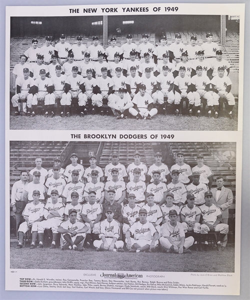 1949 American Journal 12x18 Photos of NY Yankees & Brooklyn Dodgers (AL and NL Champs!)