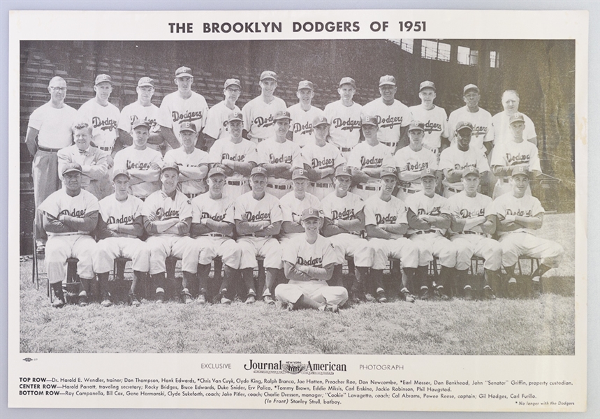 1951 American Journal 12x18 Photos of NY Giants (NL Champs!) & Brooklyn Dodgers 