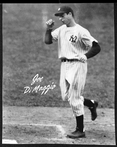 Lot of (4) Trimmed Souvenir Photos (Facsimile Signatures in White) - Babe Ruth, Joe DiMaggio, Lou Gehrig, Dizzy & Daffy Dean (Trimmed to Approx. 7.25 x  9.25)