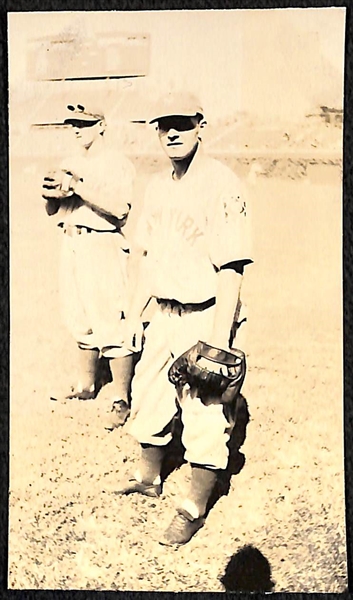 Lot of (3) Vintage EF Collins Stamped Baseball Photographs - Mel Ott, Johnny Mize, Bob Feller