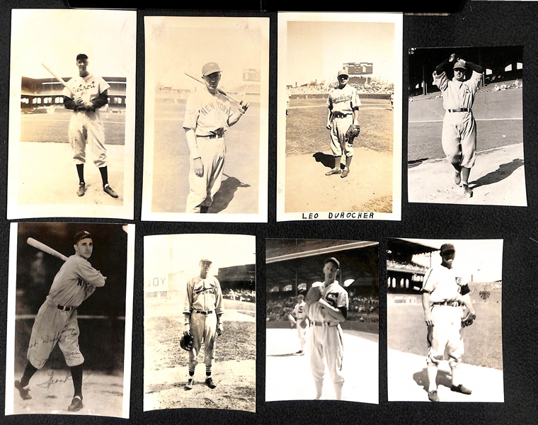 Lot of (8) Vintage Wallet Photographs w. (3) Stamped by EF Collins (Hank Greenberg, Carl Hubbell, Leo Durocher)