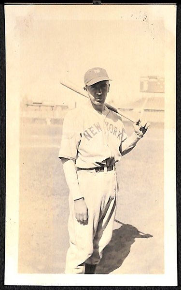 Lot of (8) Vintage Wallet Photographs w. (3) Stamped by EF Collins (Hank Greenberg, Carl Hubbell, Leo Durocher)