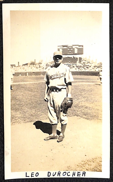 Lot of (8) Vintage Wallet Photographs w. (3) Stamped by EF Collins (Hank Greenberg, Carl Hubbell, Leo Durocher)
