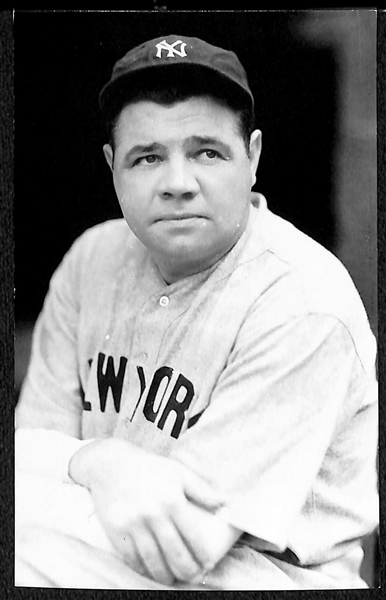 1950s-1960s Babe Ruth Real Photo Postcard Off Original Negative (From George Burke/George Brace)