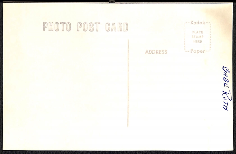 1950s-1960s Babe Ruth Real Photo Postcard Off Original Negative (From George Burke/George Brace)