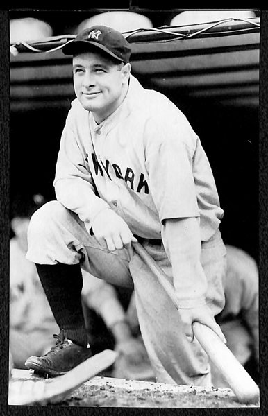 1950s-1960s Lou Gehrig Real Photo Postcard Off Original Negative (From George Burke/George Brace)