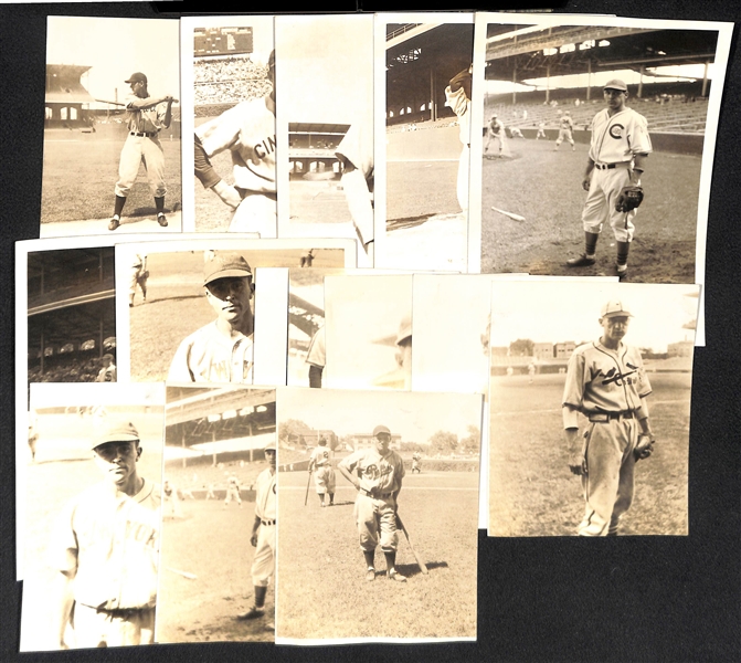 Lot of (14) EF Collins Baseball Photographs (From 4.35x5.5 to 5x7) Inc. McCosky, Walters, Hayes, C. Dean