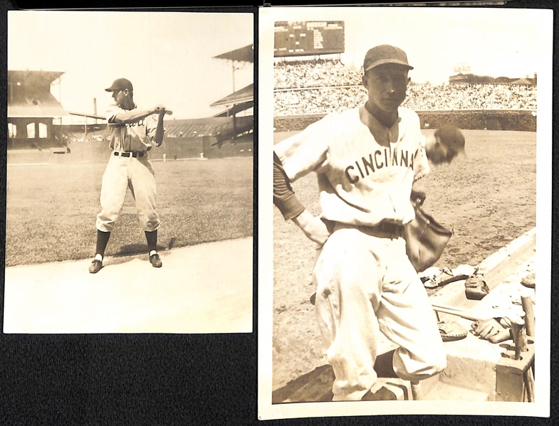 Lot of (14) EF Collins Baseball Photographs (From 4.35x5.5 to 5x7) Inc. McCosky, Walters, Hayes, C. Dean