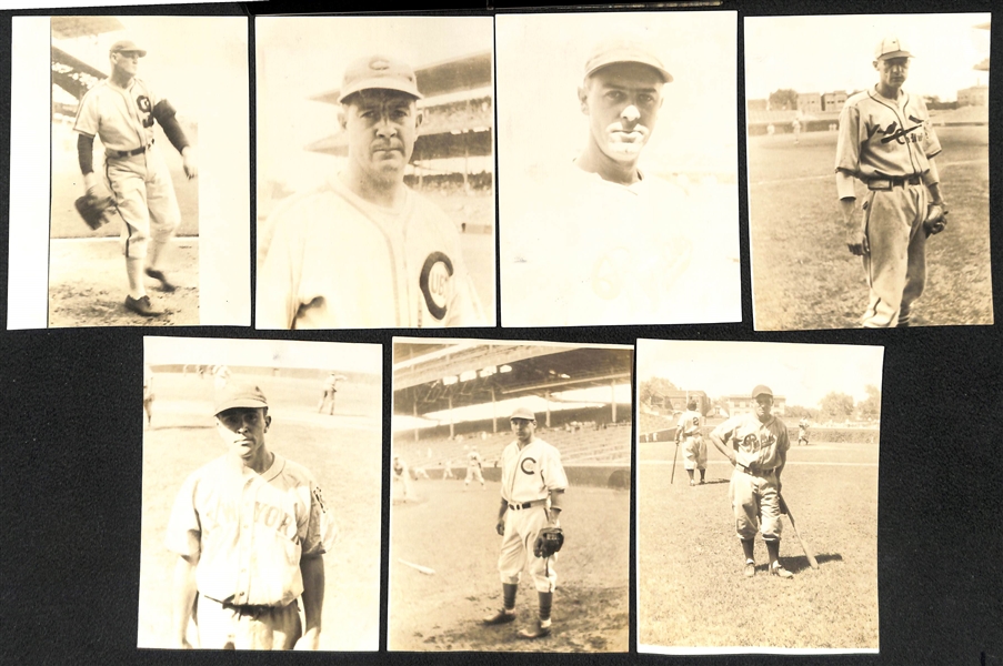 Lot of (14) EF Collins Baseball Photographs (From 4.35x5.5 to 5x7) Inc. McCosky, Walters, Hayes, C. Dean