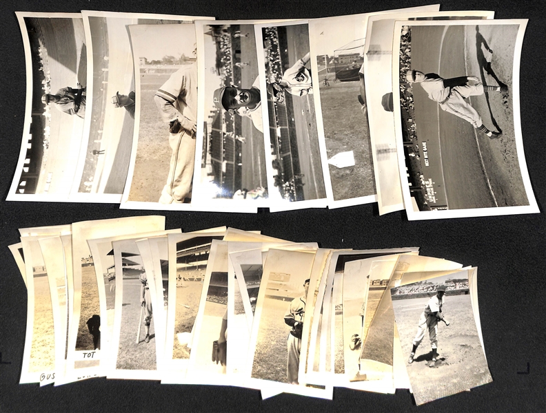 Lot of (39) EF Collins Baseball Photographs (From 2.5x3.5 to 4x6) Inc. Luke Appling, Gus Mancuso, Averill, Al Lopez, Max West, Red Ruffing. +