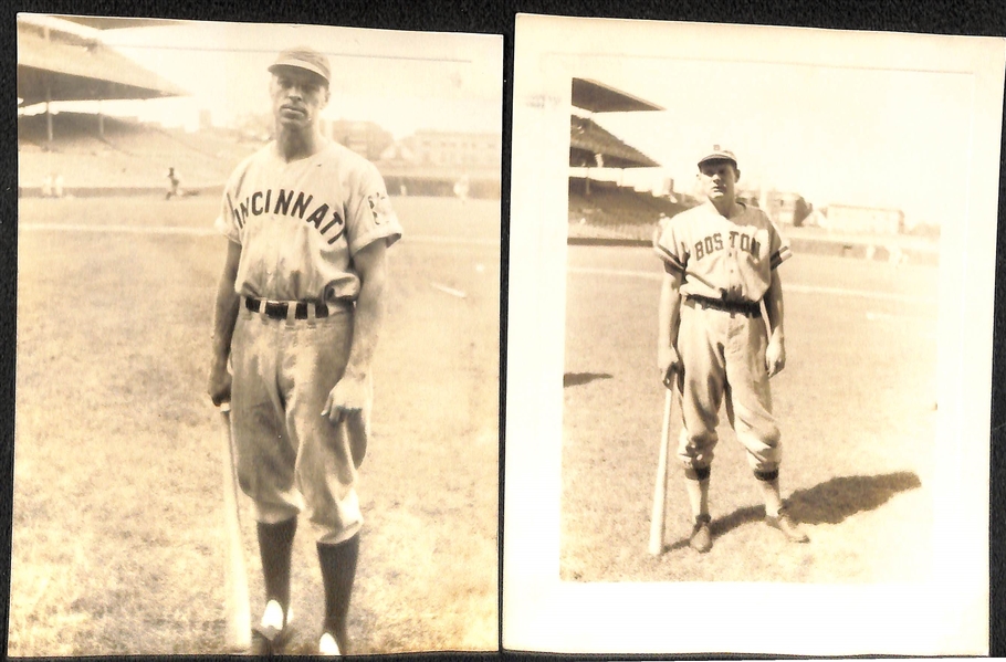 Lot of (18) EF Collins Baseball Photographs (5.5x4.25) Inc. Lary, Lombardi, Hassett, Werber, West, and More!  All Embossed Edges.