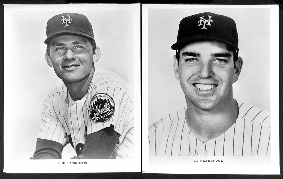 (16) Mets Team Issued Photos (Late 1960s or Early 1970s) w. RARE Nolan Ryan, Tom Seaver, Yogi Berra, Casey Stengel, Warren Spahn
