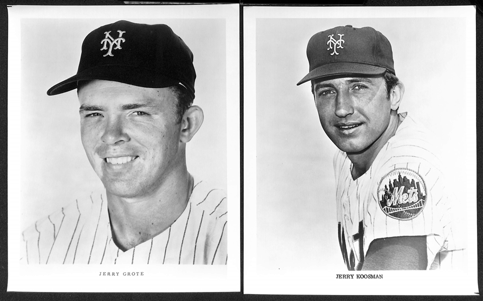 (16) Mets Team Issued Photos (Late 1960s or Early 1970s) w. RARE Nolan Ryan, Tom Seaver, Yogi Berra, Casey Stengel, Warren Spahn