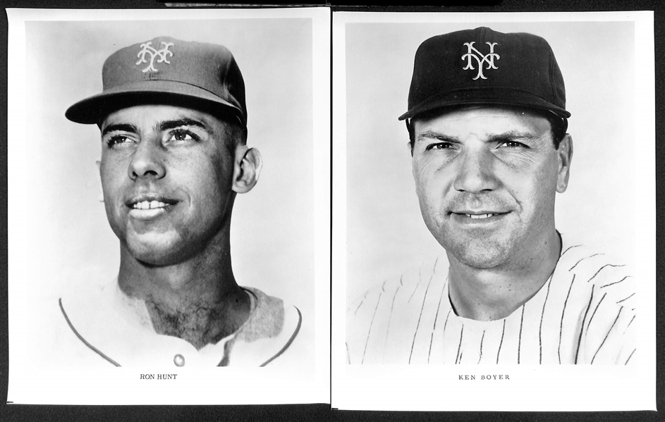 (16) Mets Team Issued Photos (Late 1960s or Early 1970s) w. RARE Nolan Ryan, Tom Seaver, Yogi Berra, Casey Stengel, Warren Spahn