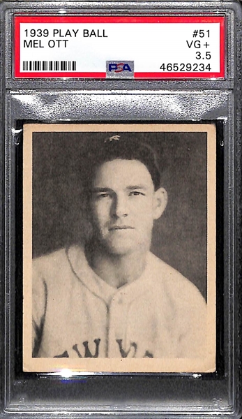 1939 Play Ball Mel Ott #51 Graded PSA 3.5
