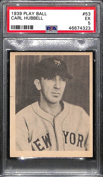 1939 Play Ball Carl Hubbell #53 Graded PSA 5