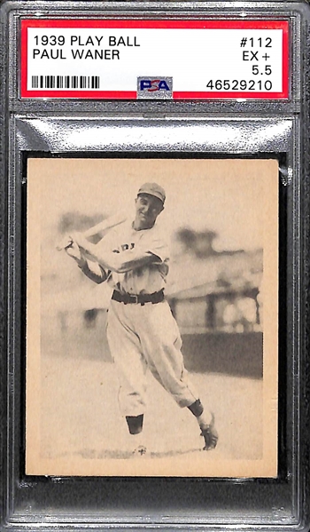 1939 Play Ball Paul Waner #112 Graded PSA 5.5