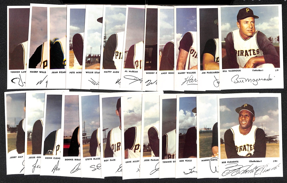 1967 Pirates Team Mini Photo Sets (Both Series A and Series B Complete Sets) w/ Clemente and Stargell  (24 total w. Both Checklists)