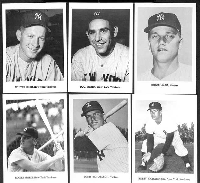 1960s New York Yankees 12 Player Jay Publishing 5x7 Souvenir Picture Photo Pack (w. Ford, Berra, 2 Maris)  and 13 Additional Yankees Souvenir Photos (w. McCarthy & Lazerri)