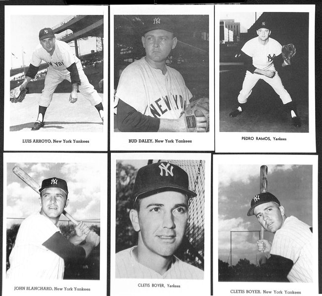 1960s New York Yankees 12 Player Jay Publishing 5x7 Souvenir Picture Photo Pack (w. Ford, Berra, 2 Maris)  and 13 Additional Yankees Souvenir Photos (w. McCarthy & Lazerri)