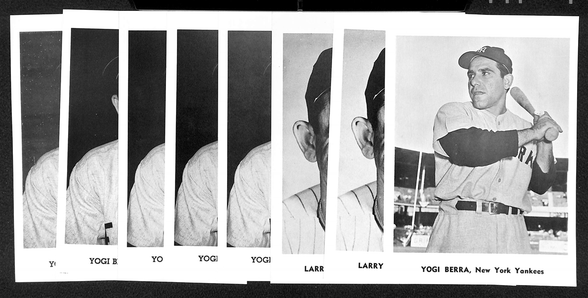 Lot of (8) 1950s-1960s Yogi Berra Jay Publishing 5x7 Picture Photo Cards