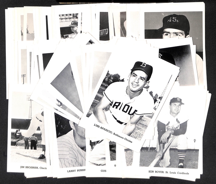Over 320 1950s-60s Jay Publishing 5x7 Photo Cards w. Last Names A-B Inc. 3 Brock, 10 Bunning, 4 Burdette, 6 Aparicio, 4 Ashburn