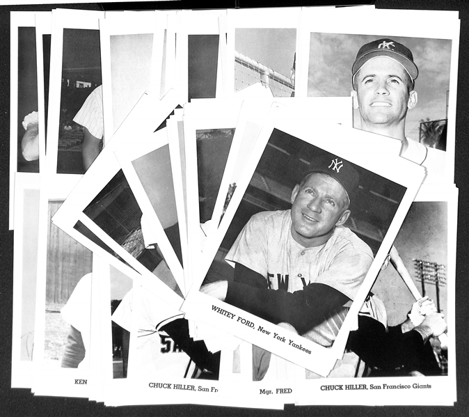 Over 285 1950s-60s Jay Publishing 5x7 Photo Cards w. Last Names F-H,  Inc. 5 Bob Gibson, 12 Whitey Ford, 4 Nellie Fox, 7 Curt Flood, 8 Hodges