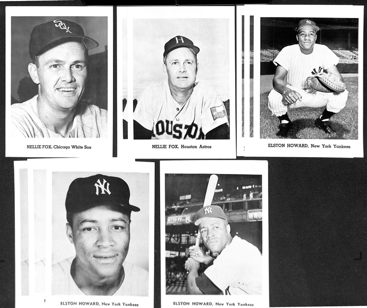 Over 285 1950s-60s Jay Publishing 5x7 Photo Cards w. Last Names F-H,  Inc. 5 Bob Gibson, 12 Whitey Ford, 4 Nellie Fox, 7 Curt Flood, 8 Hodges
