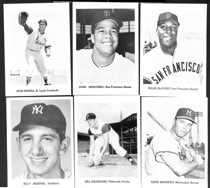 Over 250 1950s-60s Jay Publishing 5x7 Photos (Last Names J-M),  Inc. Musial, Marichal, B. Martin, Killebrew, Mathews, Kaline,3 Kluszewski, 6 Mazeroski