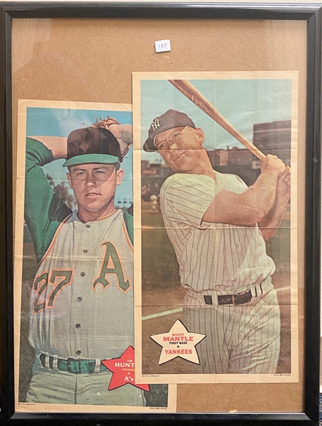 Lot of 4 - 1968 Topps Posters w. Mickey Mantle