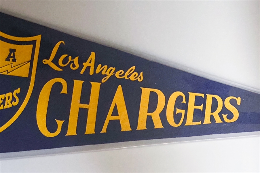 1960 LA Chargers Blue & Yellow Felt Pennant - RARE