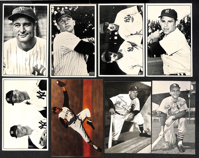 Over 250 Photo & Post Cards w. 130+ Player Postcards (1960s-1980s w. Mantle, Ruth, Gehrig) & 120+ Yellow HOF Plaque Cards