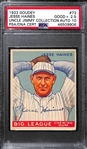 1933 Goudey Jesse Haines #73 PSA 2.5 Good+ (Autograph Grade 10) - One of Only 11 Graded Examples (d. 1978)