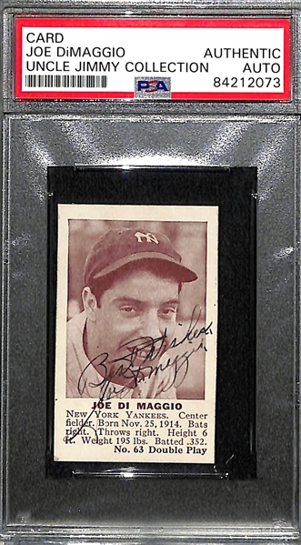 1941 Double Play Joe DiMaggio #63 PSA Authentic (d. 1999)
