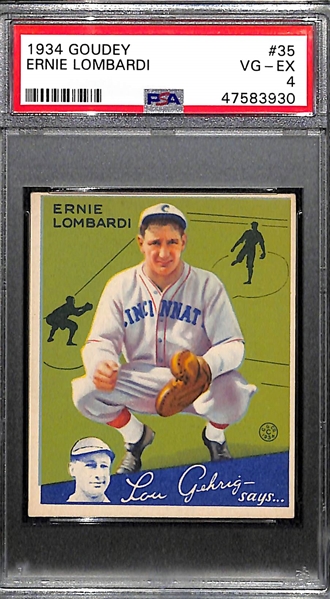 1934 Goudey Ernie Lombardi #35 PSA 4