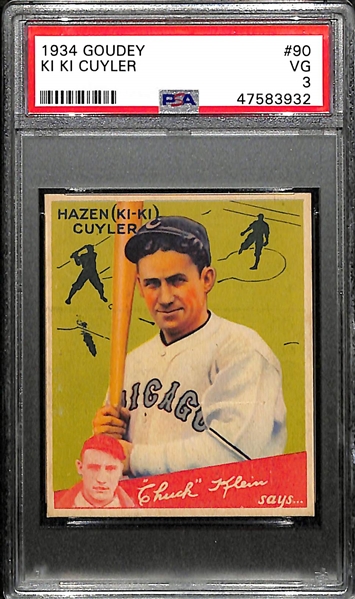 1934 Goudey Ki Ki Cuyler #90 PSA 3 