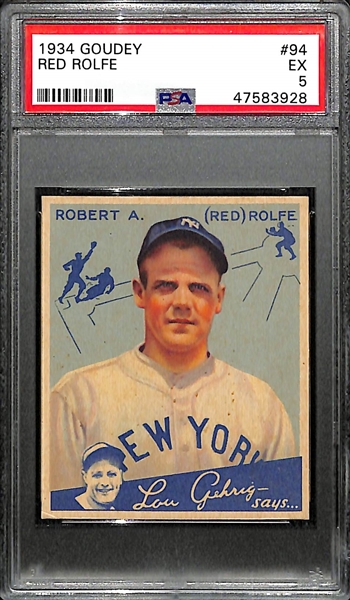 1934 Goudey Red Rolfe #94 PSA 5 