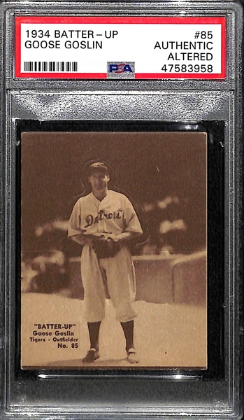 1934 Batter-Up Goose Goslin #85 PSA Authentic