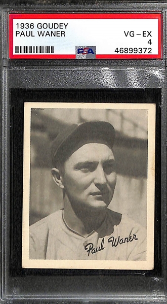 Lot of 2 - 1936 Goudey Paul Waner PSA 4 & 1936 Lefty Gomez PSA 3