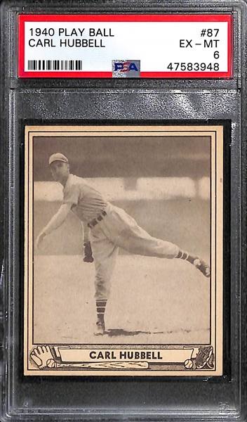 1940 Play Ball Carl Hubbell #87 PSA 6