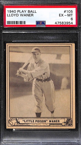Lot of 2 - 1940 Play Ball Chuck Klein PSA 5 & Lloyd Waner PSA 6