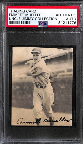 1940 Play Ball Art Jorgens #2 PSA Authentic/Trimmed (Auto Grade 9) & 1939 Play Ball Emmett Mueller #63 PSA Authentic/Trimmed