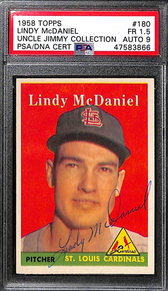 Lot of 3 - 1958 Topps Skowron PSA 4 (Auto 6), McDaniel PSA 1.5 (Auto 9), Bolling PSA 4.5 (Auto 9)