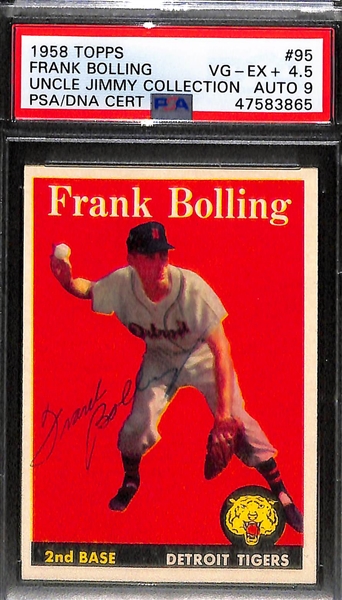 Lot of 3 - 1958 Topps Skowron PSA 4 (Auto 6), McDaniel PSA 1.5 (Auto 9), Bolling PSA 4.5 (Auto 9)